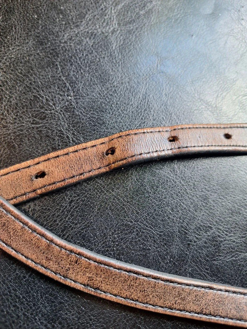 Frame Vintage 100% Leather Slim Belt Brown Preppy Bohemian Used One size Brass